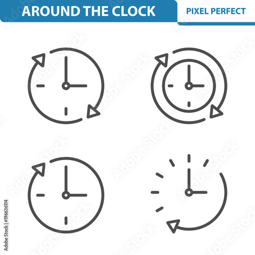 Around The c\Clock Icons. Professional, pixel perfect icons depicting various clock concepts. EPS 8 format.