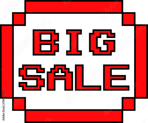 Red dot shopping sticker Written as BIG SALE