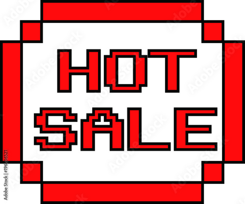 Red dot shopping sticker Written as HOT SALE