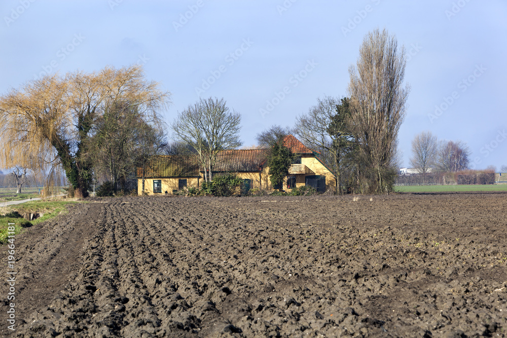 Fototapeta premium Plowed field in the Netherlands