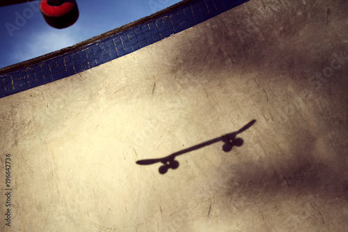 Skateboard in flight