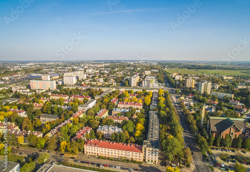 Lublin - dzielnica Bronowice z lotu ptaka. Okolice ulicy Męczenników Majdaka, widziane z powietrza. © art08
