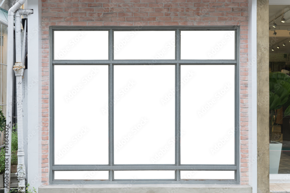 Fototapeta premium Shop Boutique Store Front with Big Window and Place for Name
