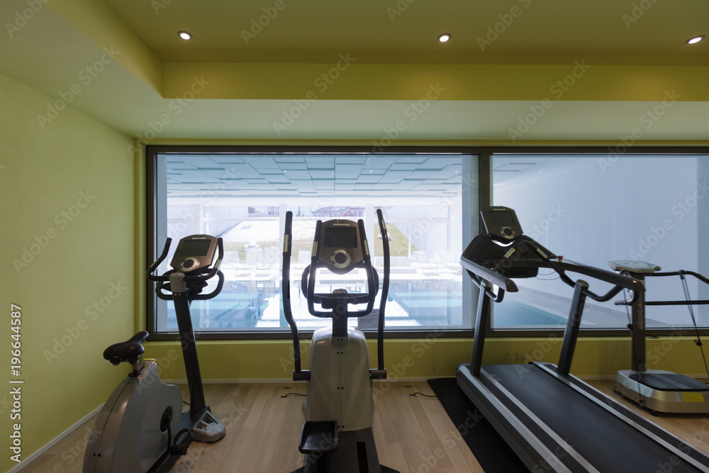 Gym of a private residence. Latest generation tools