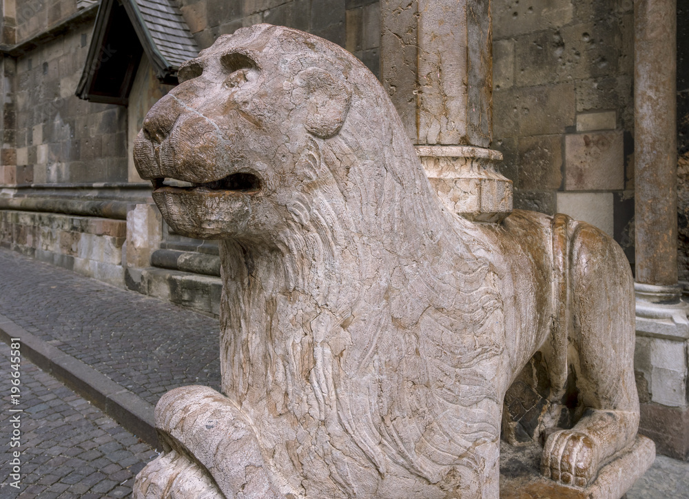 Romanesque Portal with porch lions, Bolzano cathedral
