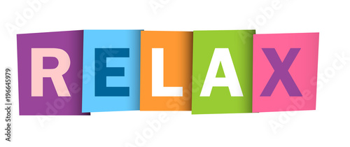 RELAX colourful letters icon
