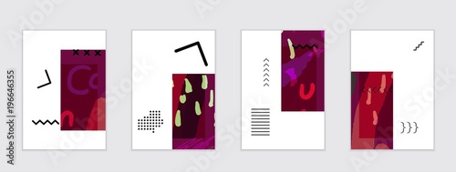 Set of artistic abstract universal card templates
