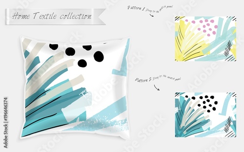 Realistic satin decorative pillow mock up