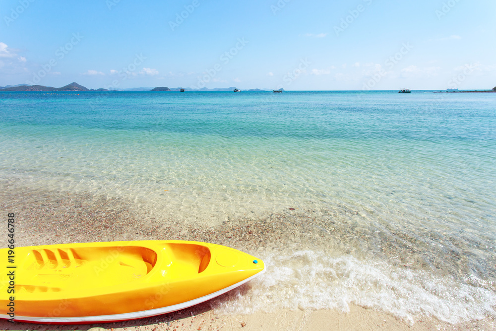 kayak on the tropical beach