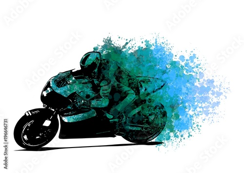 Naklejka sport motocyklista silnik