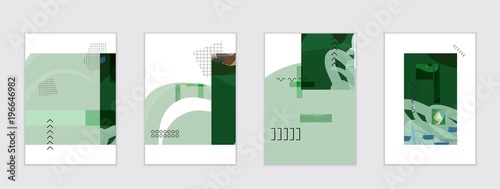 Set of artistic abstract universal card templates