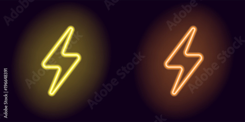 Yellow and orange neon electric sign