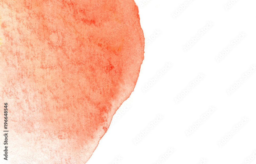 Fototapeta premium Abstract Orange watercolor on white background. The color splashing on paper.