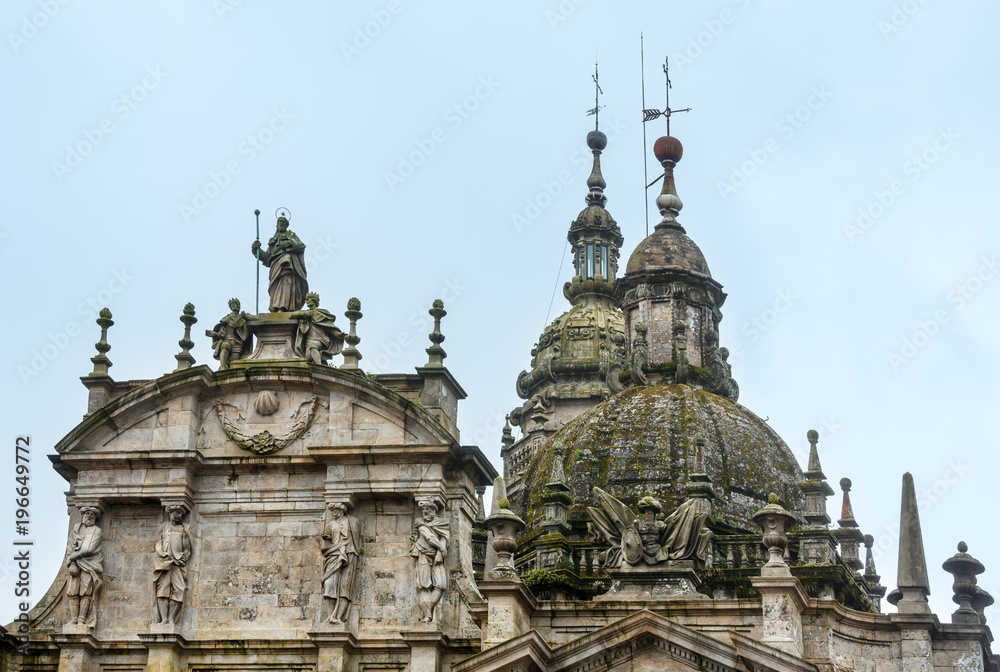 Old church domes in Santiago de Compostela, Spain.