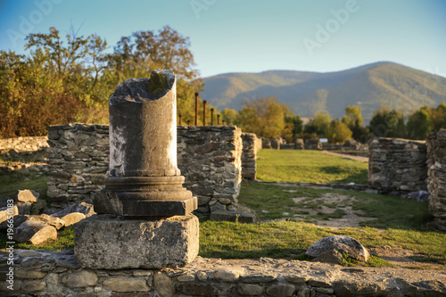 Roman Empire ruins at the Colonia Ulpia Traiana Sarmizegetusa in Hudedoara County, Romania photo