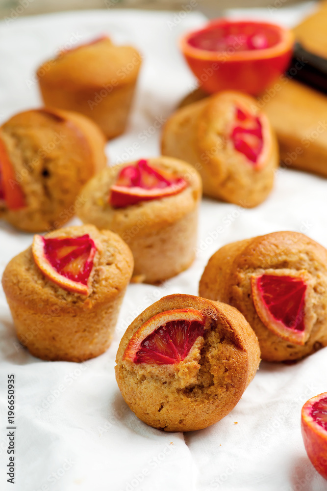 Whole Wheat Blood Orange and Olive Oil Muffins.