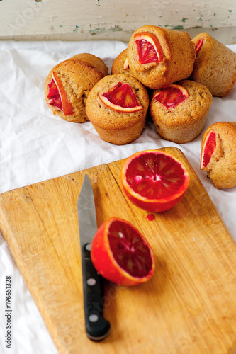 Whole Wheat Blood Orange and Olive Oil Muffins.