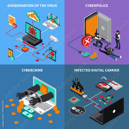 Hardware Protection Concept Icons Set 
