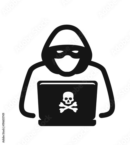 Hacker with laptop.