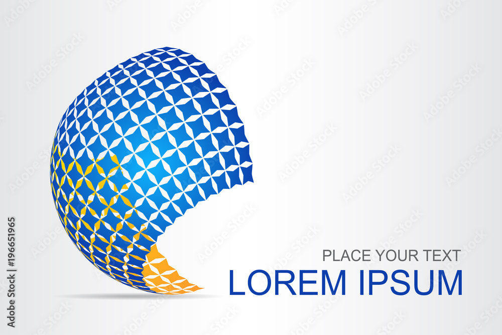 Logo stylized spherical surface with abstract shapes Logo stylized spherical surface with abstract shapes