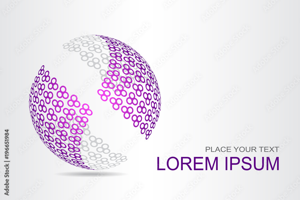 Logo stylized spherical surface with abstract shapes Logo stylized spherical surface with abstract shapes