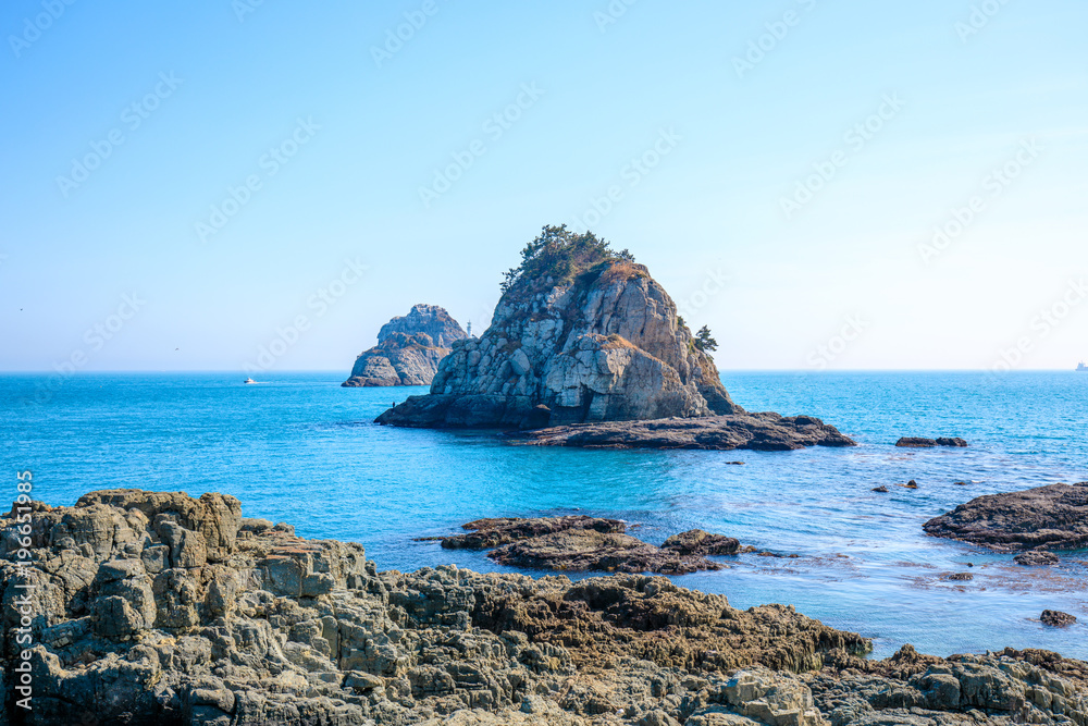 Fototapeta premium Oryukdo sky walk in Busan city, Korea