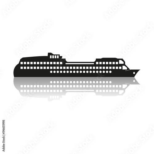 Ocean liner cruise ship vector icon. Vector.