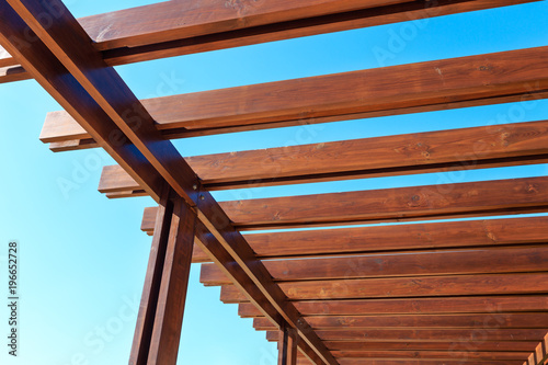 Part of the wooden roof structure.