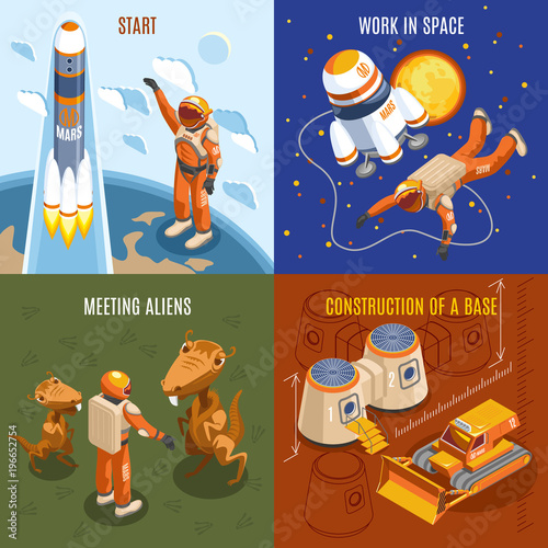 Space Exploration Isometric Design Concept
