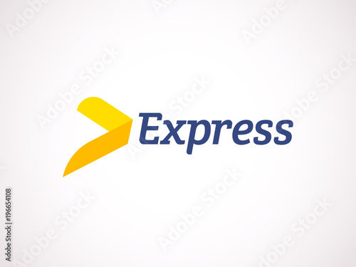Transport logistic logo of express arrow moving forward for courier delivery or post mail shipping service. Vector isolated icon template for transportation and postal logistics company design