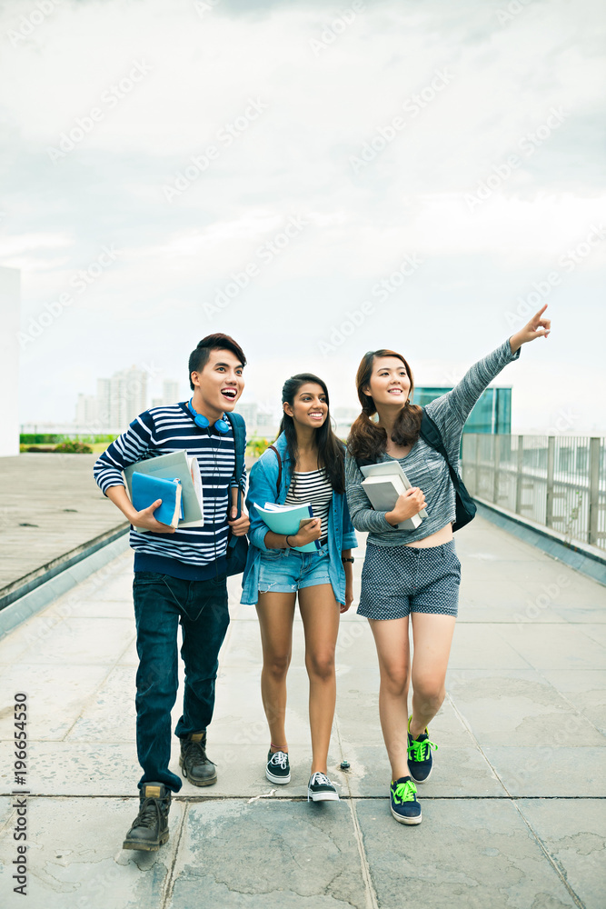 Obraz premium Happy college students