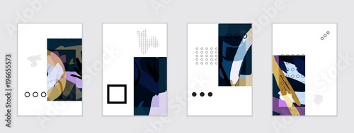 Set of artistic abstract universal card templates