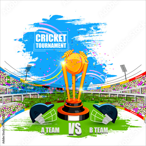 Sports background for the match of Cricket Championship Tournament
