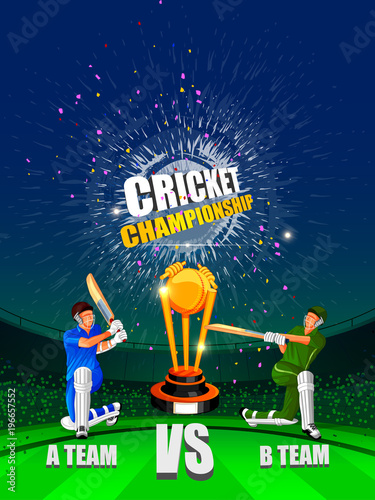 Sports background for the match of Cricket Championship Tournament