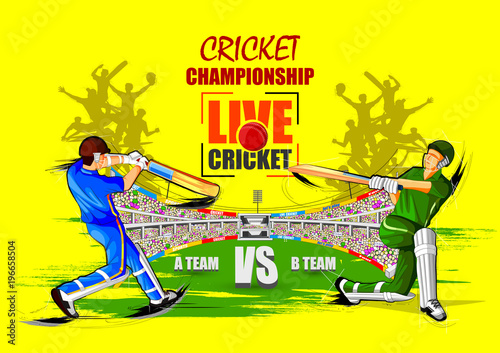 Sports background for the match of Cricket Championship Tournament