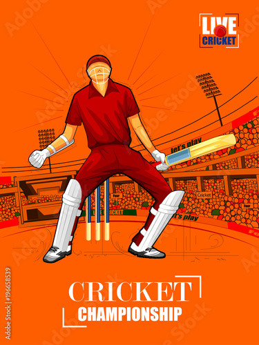 Sports background for the match of Cricket Championship Tournament