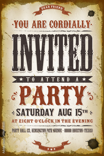 Vintage Party Invitation Background photo