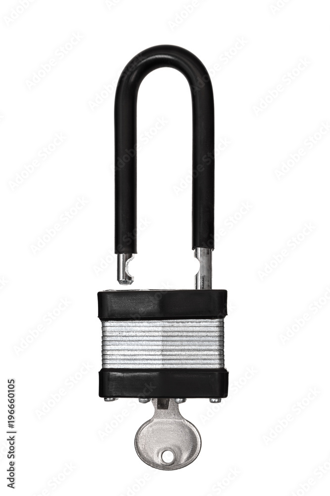 open black silver padlock isolated on white open black silver padlock isolated on white