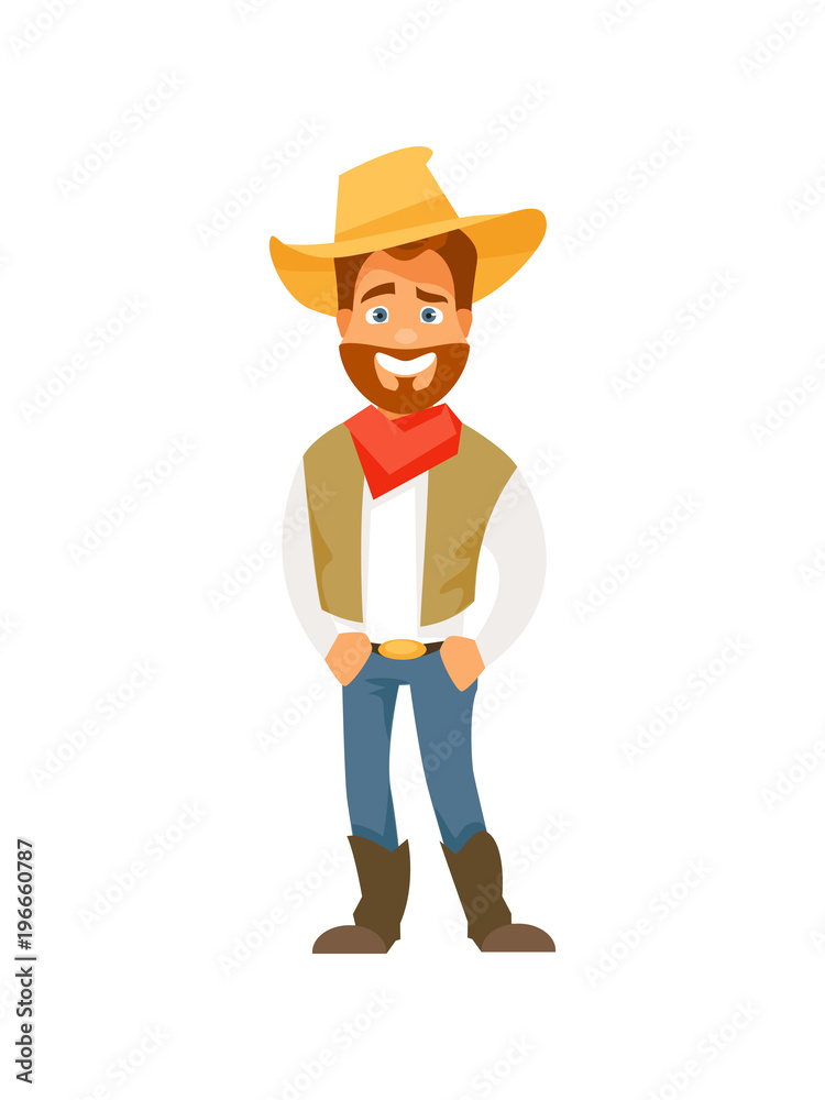 Cartoon cowboy vector