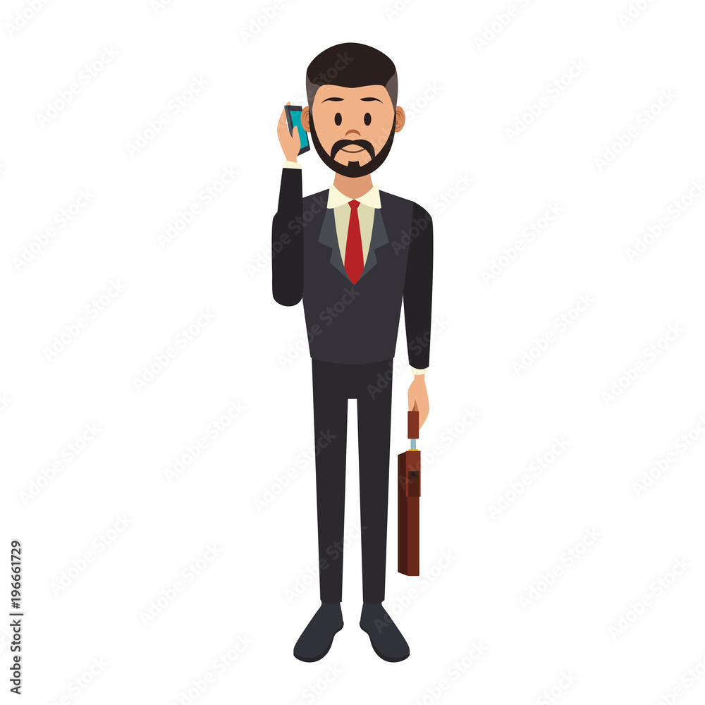 Businessman on phone vector illustration graphic design