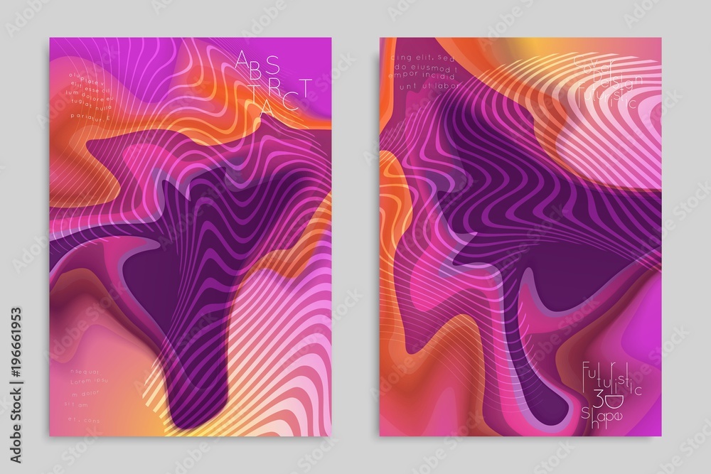 Abstract cover template with stripes on colorful blurred background Abstract cover template with stripes on colorful blurred background
