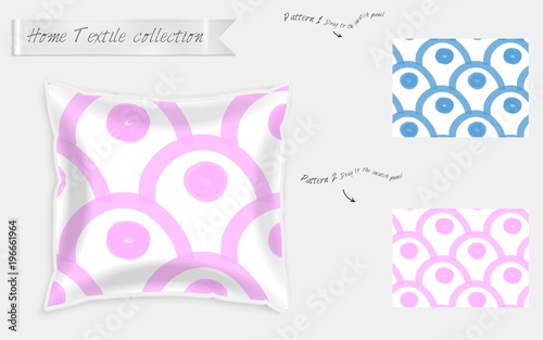 Realistic satin decorative pillow mock up