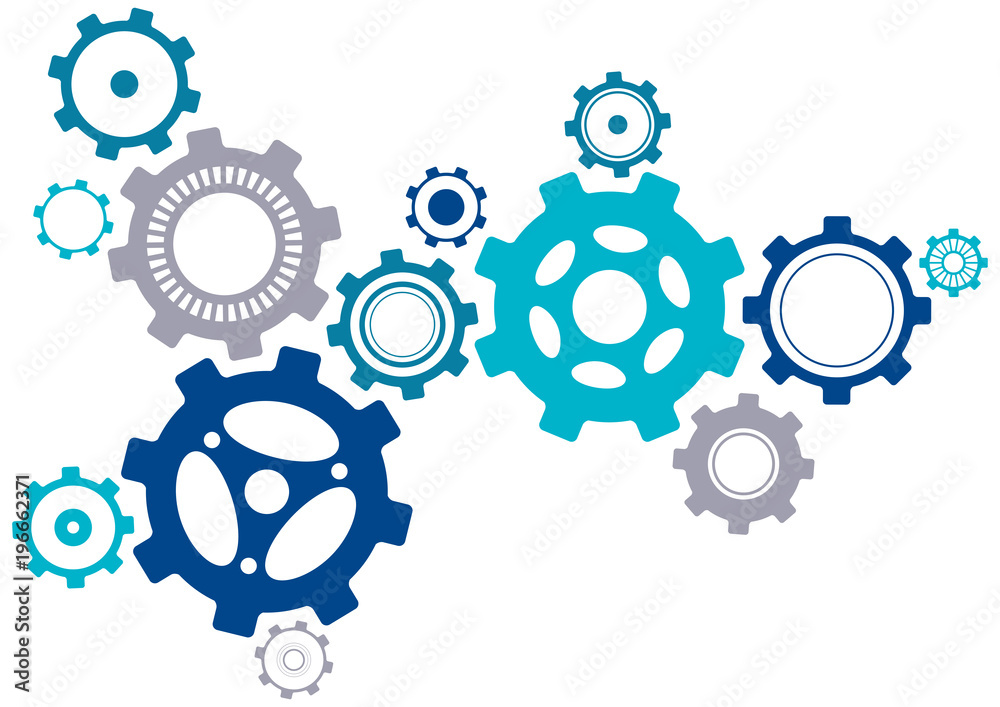 Linked Cogwheels Design - Vector Illustration Linked Cogwheels Design - Vector Illustration