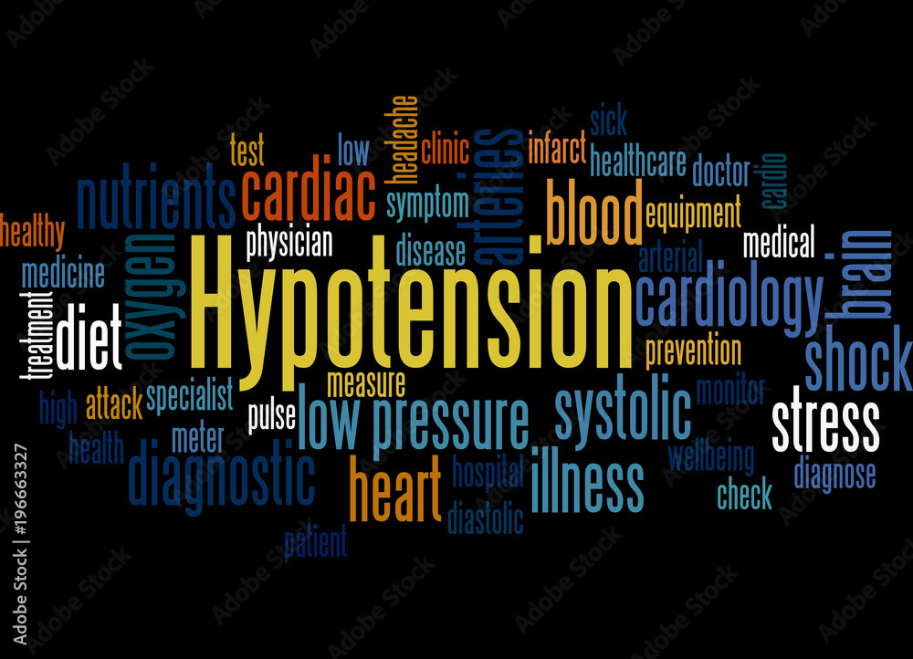 Hypotension word cloud concept