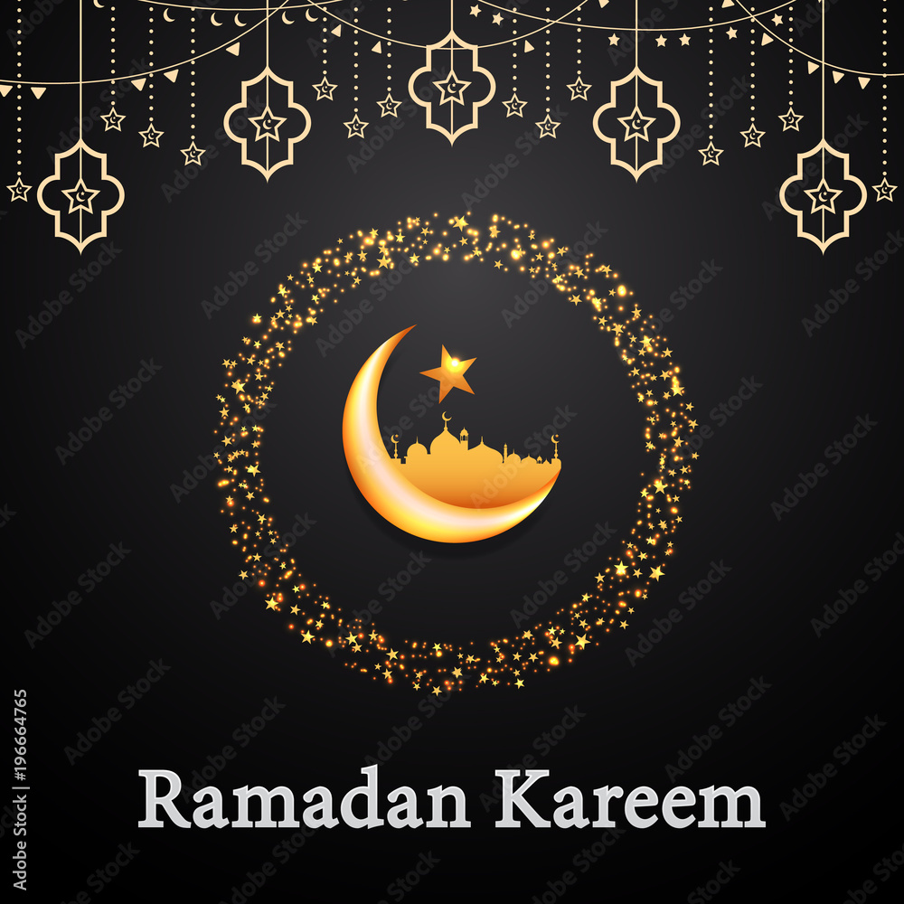 Modern Ramadan Kareem background icon vector illustration design graphic with islamic crescent moon 3D. Modern Ramadan Kareem background icon vector illustration design graphic with islamic crescent moon 3D.