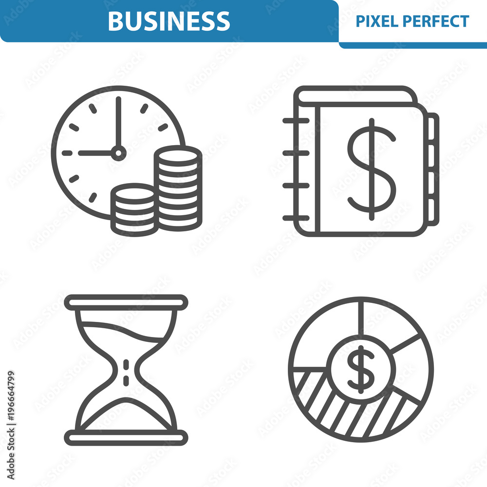 Business Icons. Professional,pixel perfect icons depicting various business concepts. EPS 8 format.