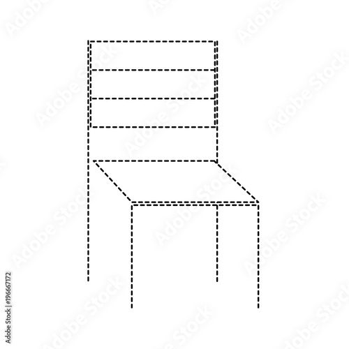 wooden chair furniture outdoors decoration vector illustration dotted line image