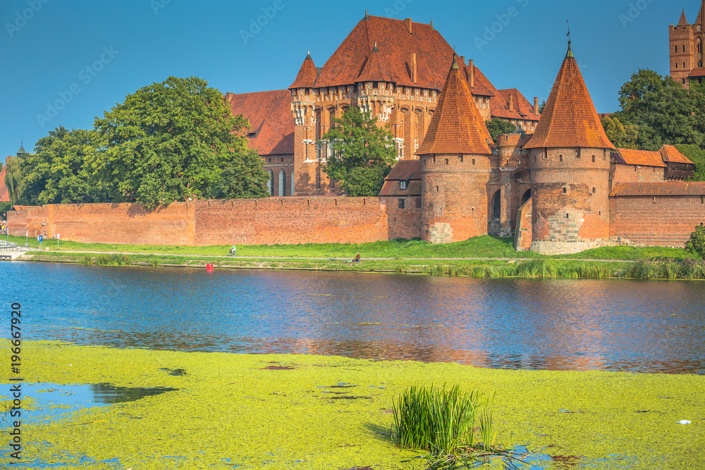 Malbork Castle at Nogat River in Poland, Europe