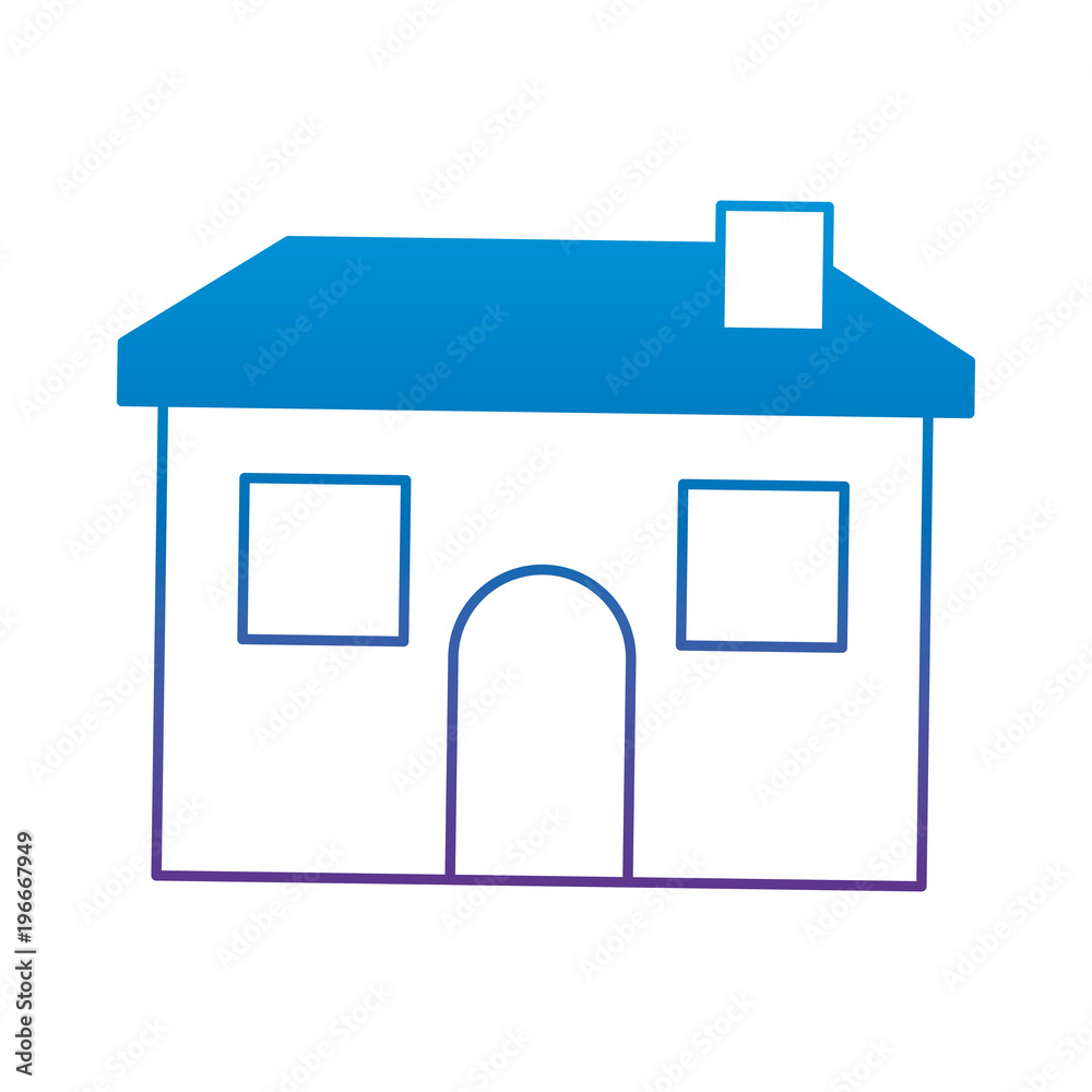 cartoon house home architecture chimney vector illustration degrade color image cartoon house home architecture chimney vector illustration degrade color image