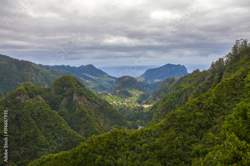 Veiw from Levada Caldeirao Verde. Queimadas Forestry Park. Madeira